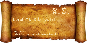 Uzsák Dévald névjegykártya